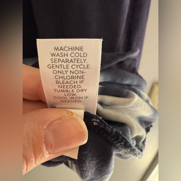 J Jill Pure Jill Womens Blue Tie Dye Relaxed V Neck Long Sleeve Shirt SZ Sm - Picture 6 of 9